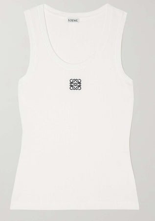 Loewe Anagram Ribbed Tank Top – White
