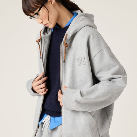 Miu Miu Cotton Fleece Zip Hoodie